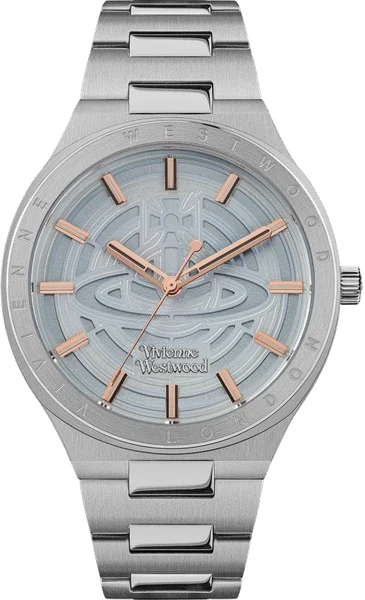 Montre Vivienne Westwood VV257LBLSL en Acier Argenté avec Cadran Bleu et Index Or Rose