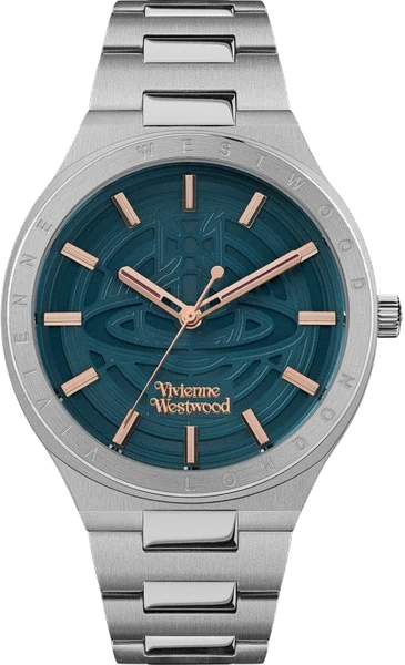Montre Femme Vivienne Westwood Eltham VV257TLSL bracelet argent en acier cadran bleu