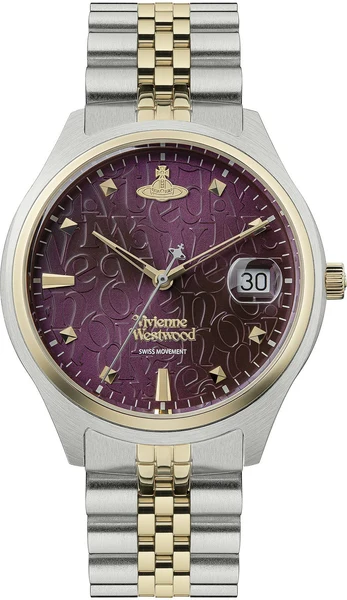 Montre Femme Vivienne Westwood Camberwell VV261BYSG bracelet bicolore en acier cadran violet