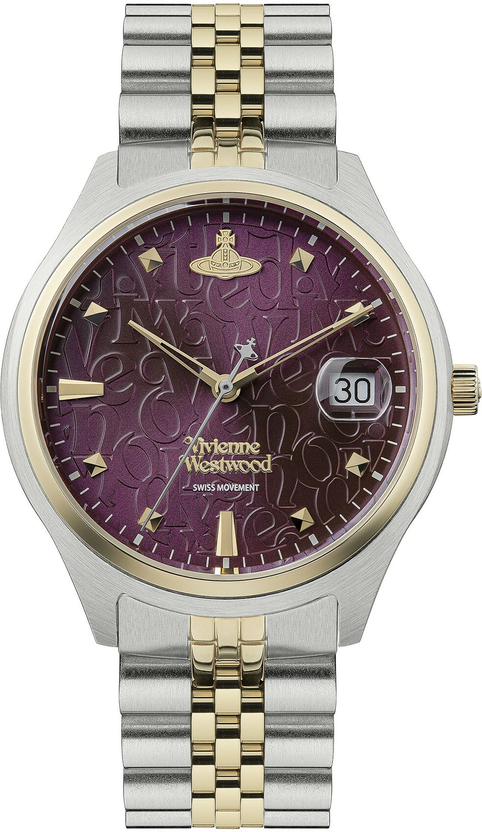 Montre Femme Vivienne Westwood Camberwell VV261BYSG bracelet bicolore en acier cadran violet