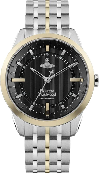 Montre Femme Vivienne Westwood East End VV262BKSG bracelet bicolore en acier cadran noir