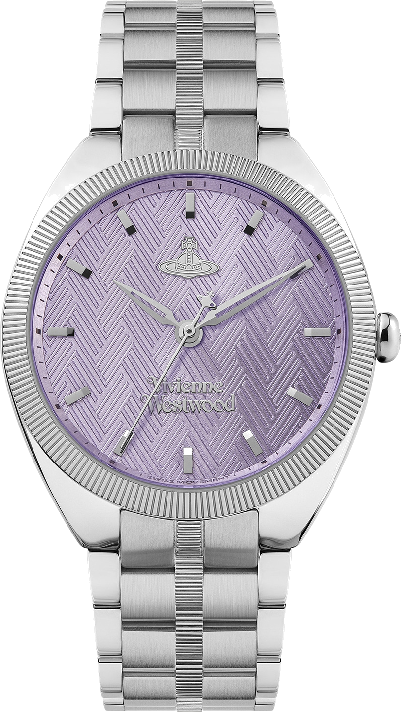 Montre Femme Vivienne Westwood The Mews VV281PPSL bracelet argent en acier cadran violet