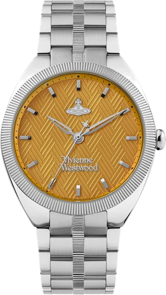 Montre Femme Vivienne Westwood The Mews VV281TNSL bracelet argent en acier cadran orange