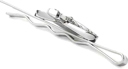 Pince a cravate Vivienne Westwood bas relief en métal argenté vue 2