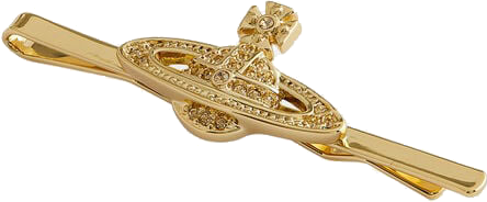 Pince à cravate Vivienne Westwood Bas Relief en métal doré - Réf. 108491 - Unisexe vue 2