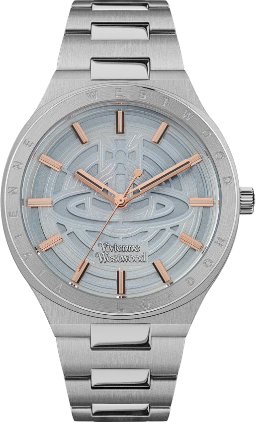 Montre Vivienne Westwood VV257LBLSL en Acier Argenté avec Cadran Bleu et Index Or Rose