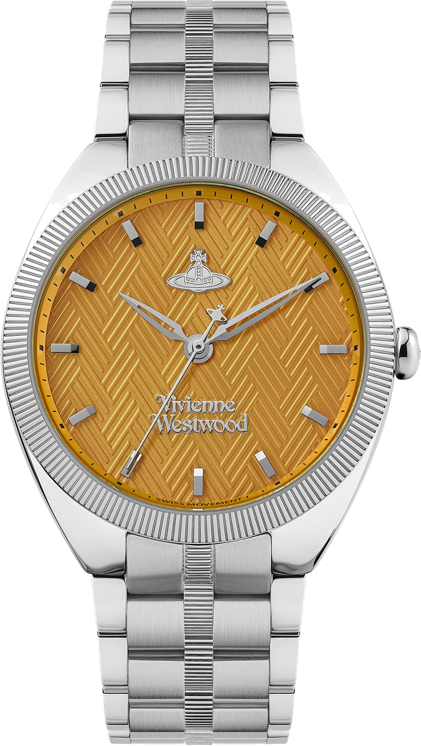 Montre Femme Vivienne Westwood The Mews VV281TNSL bracelet argent en acier cadran orange