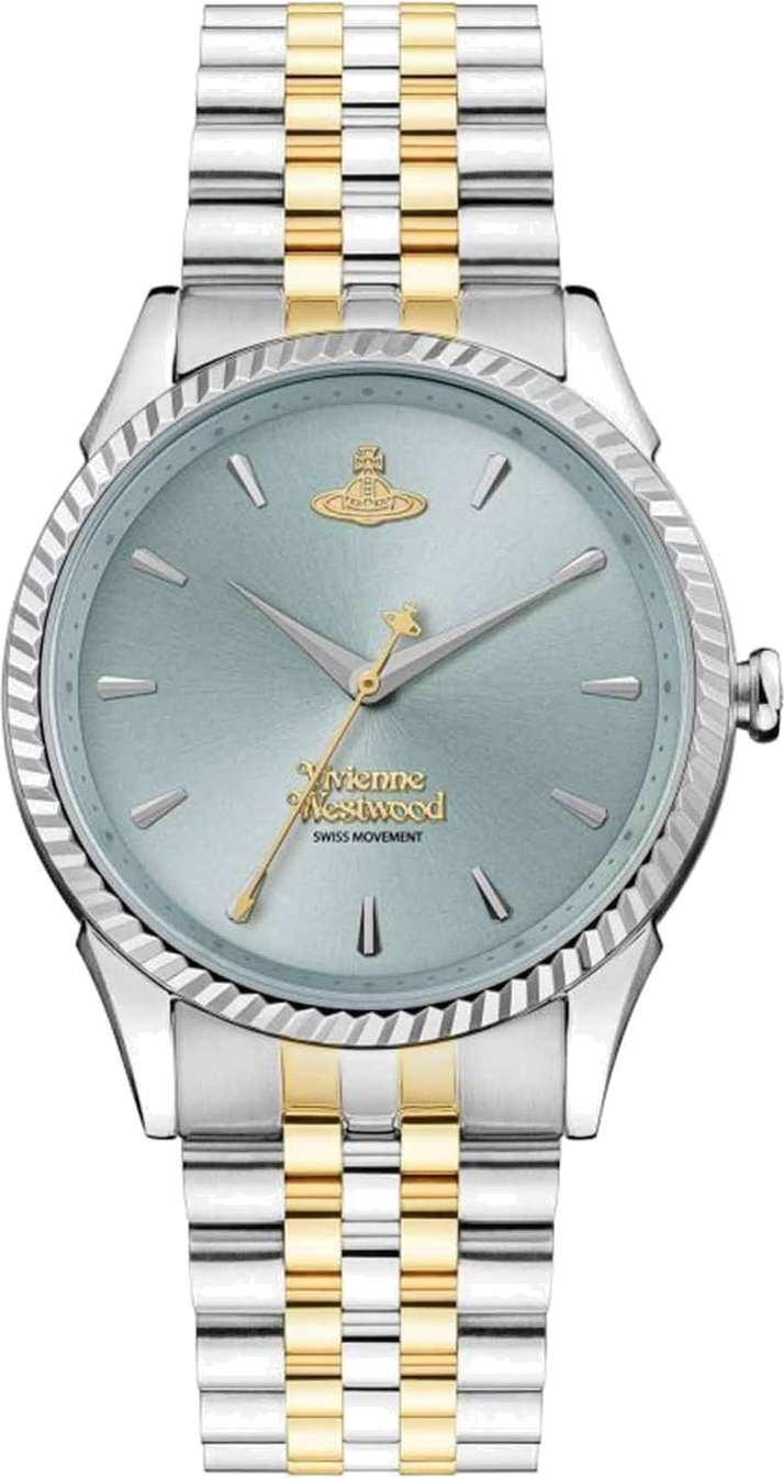 Montre Femme Vivienne Westwood Seymour VV240LGRSG bracelet bicolore en acier cadran turquoise