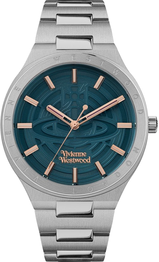 Montre Femme Vivienne Westwood Eltham VV257TLSL bracelet argent en acier cadran bleu