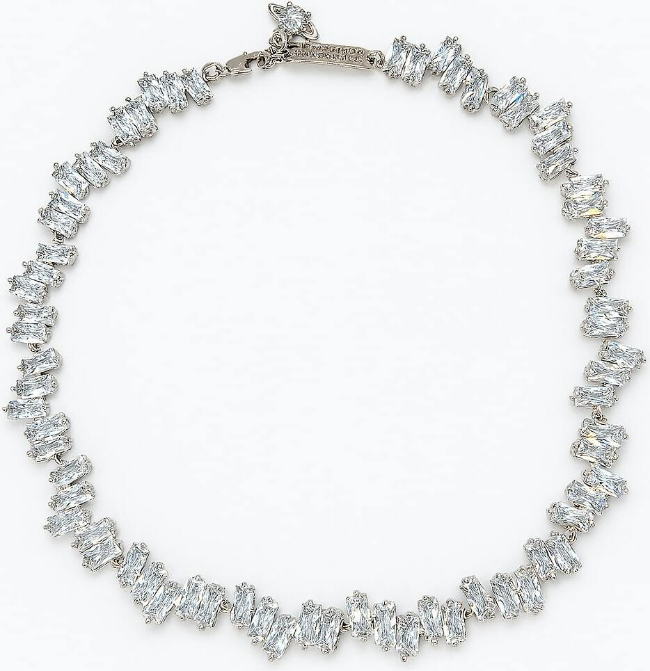Collier Ras de Cou Vivienne Westwood cristaux baguette argenté