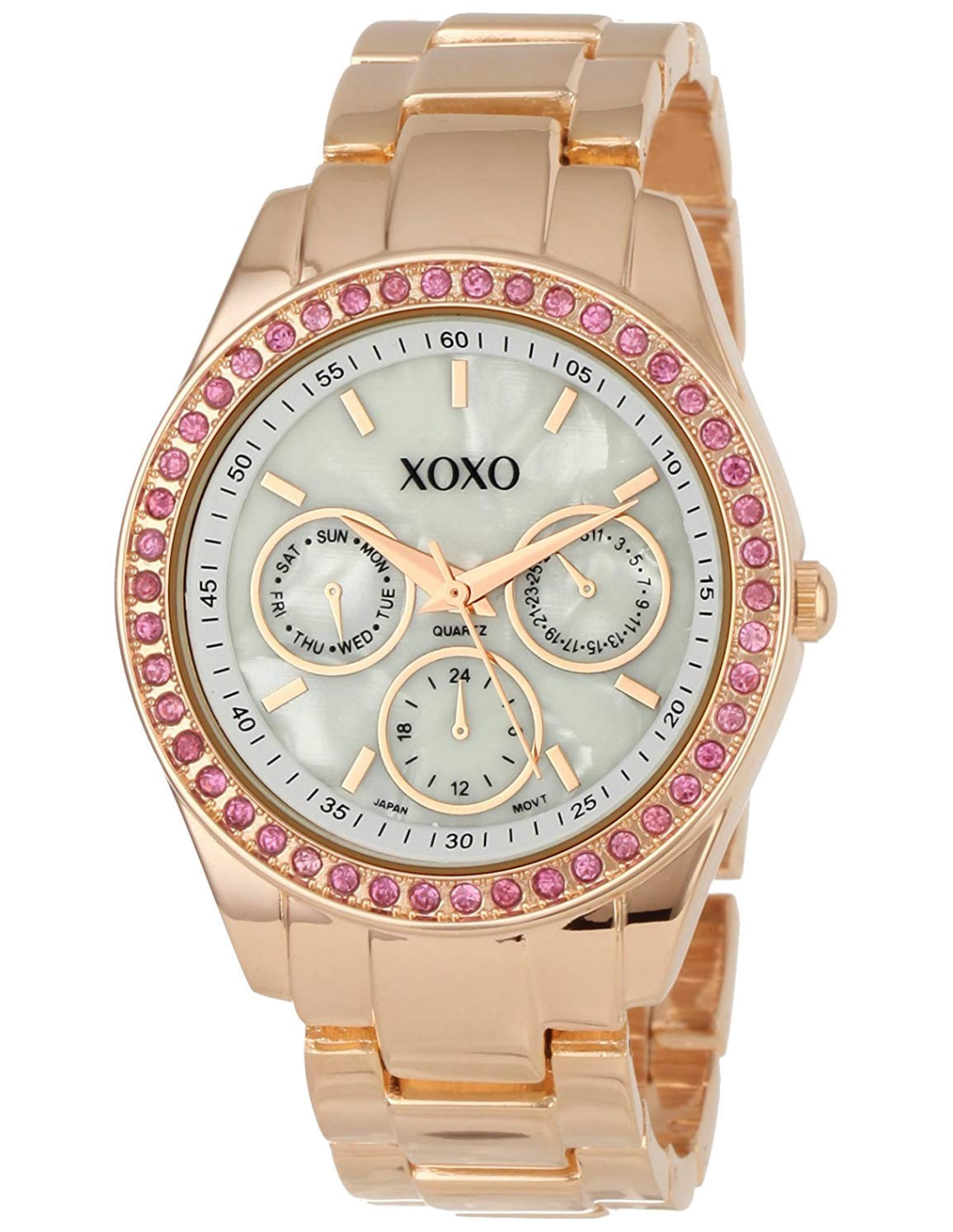 Montre Femme XOXO XO5298A Cadran Gris à Accents Strass, Bracelet Acier Or Rose