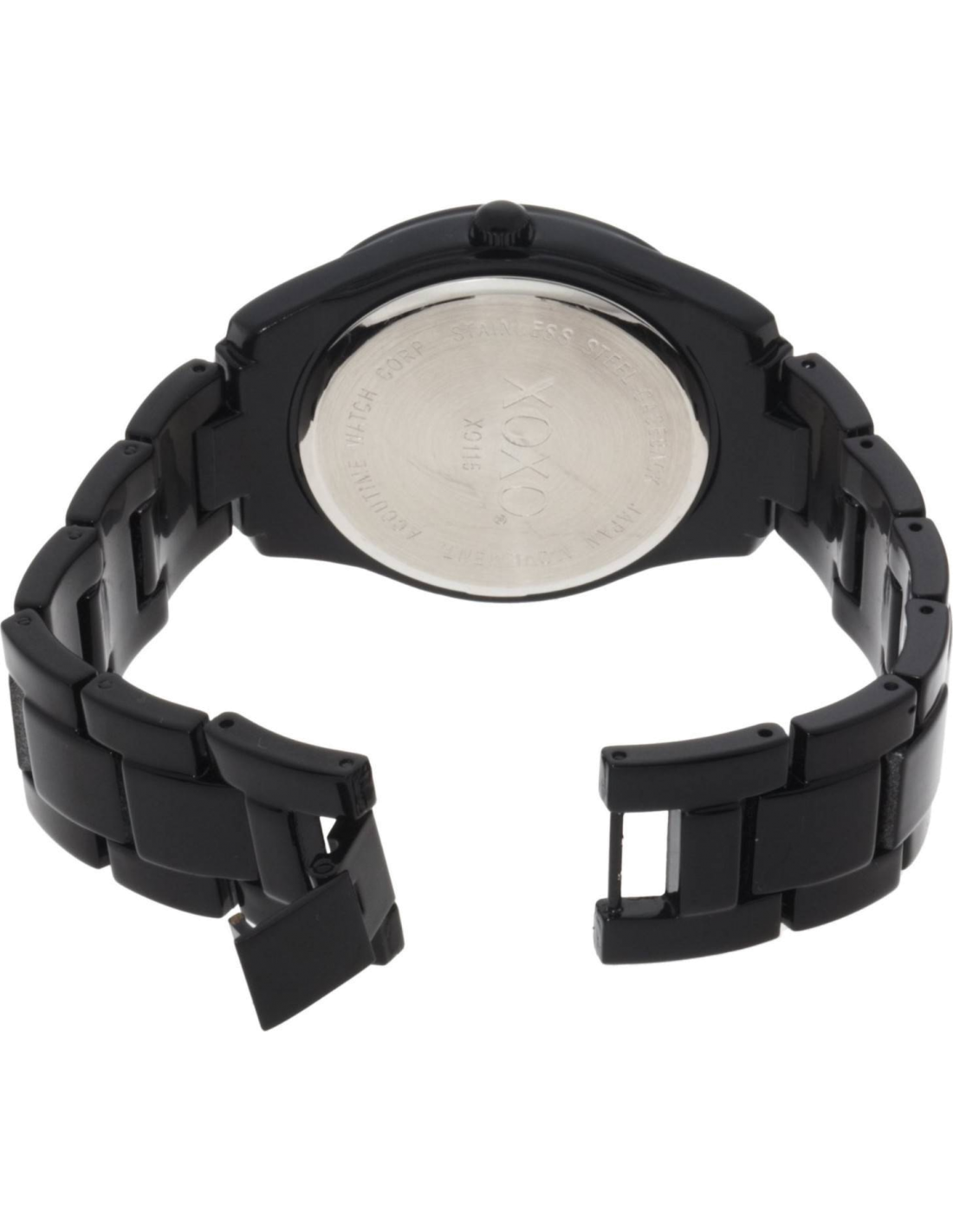 Montre Femme XOXO XO115, Boîtier et Bracelet Noir Acier vue 2