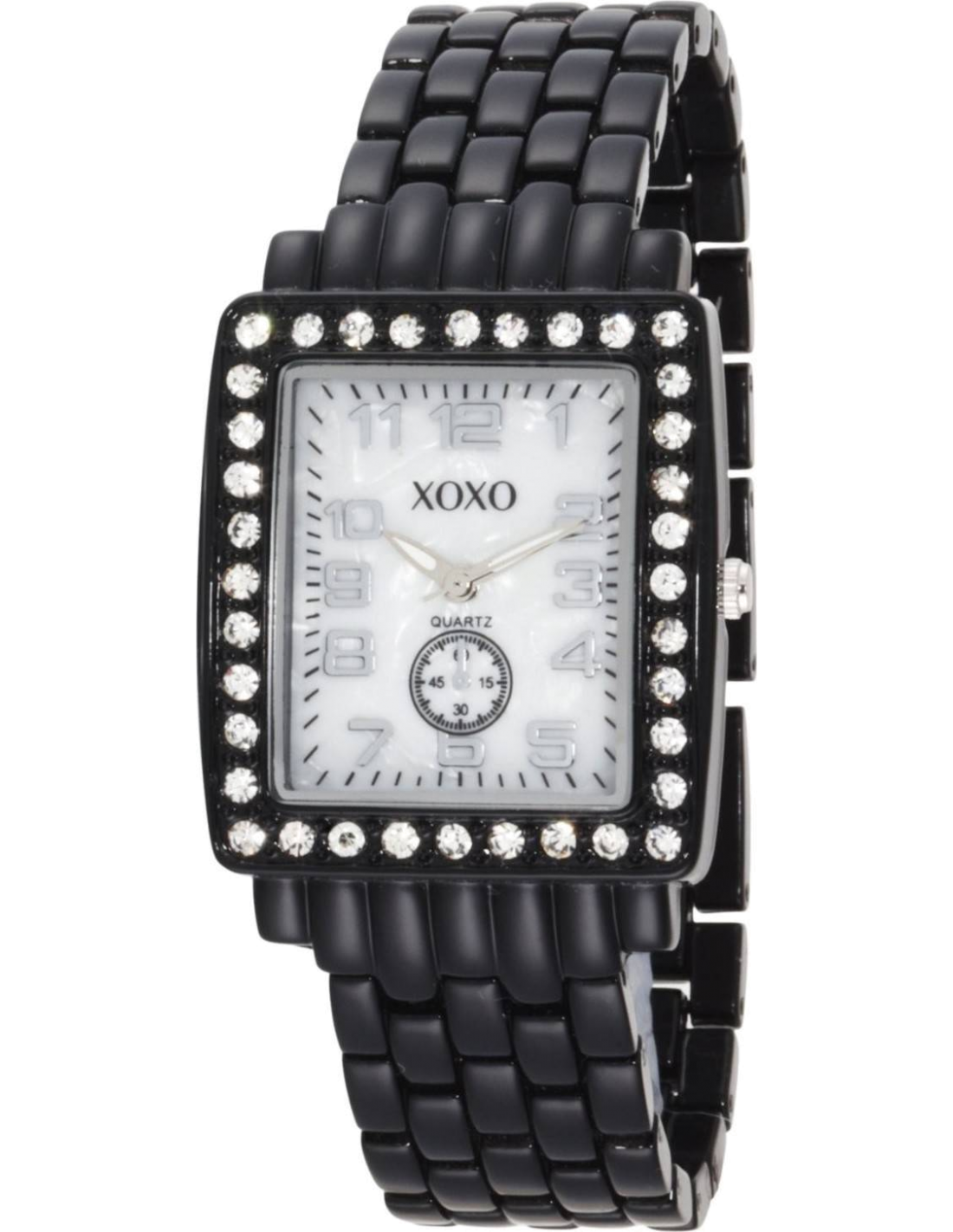 Montre Femme XOXO XO5215 - Boîtier Rectangulaire Noir et Acier